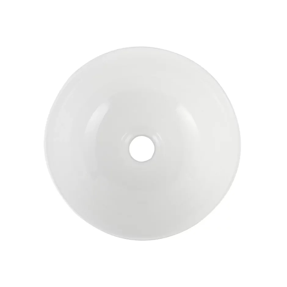 Homesight Vasque à poser ronde céramique blanc brillant Ø30 x H.16 cm Ramy