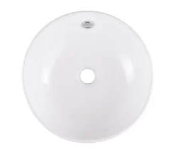 GoodHome Vasque à poser ronde céramique blanche Nura