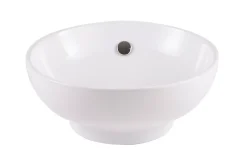 GoodHome Vasque à poser ronde céramique blanche Nura