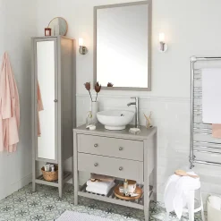 GoodHome Vasque à poser ronde céramique blanche Nura