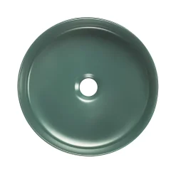 Homesight Vasque à poser ronde céramique vert sapin mat Ø36 x H.12 cm Romeo