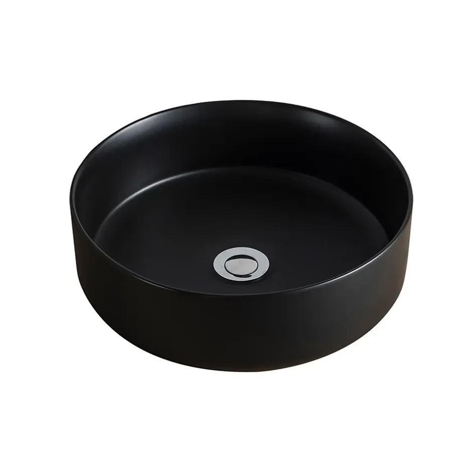 Homesight Vasque à poser ronde céramique noir mat Ø36 x H.12 cm Romeo* Vasque À Poser