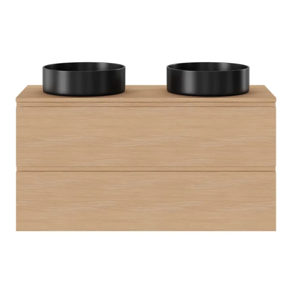 GoodHome Vasque à poser ronde céramique noir mat Samal
