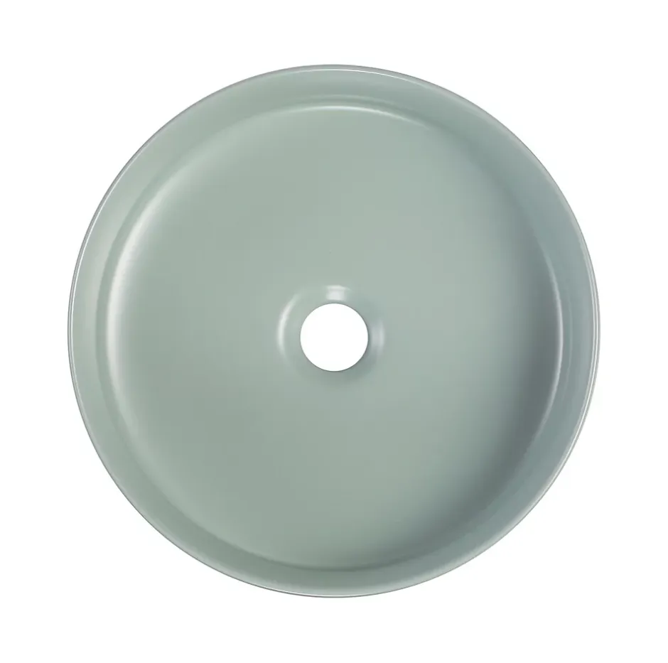 Homesight Vasque à poser ronde céramique vert sauge Ø36 x H.12 cm Romeo* Vasque À Poser