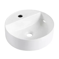 Homesight Vasque à poser ronde céramique blanc Kalvin