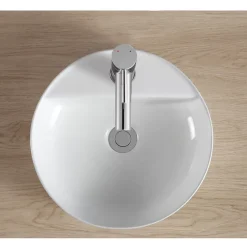 Homesight Vasque à poser ronde céramique blanc Kalvin