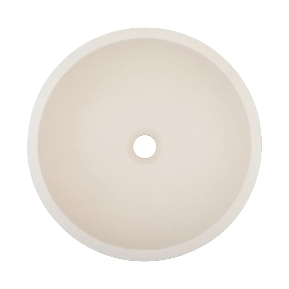 Homesight Vasque à poser ronde céramique beige Ø36 x H.14,5 cm Emmy