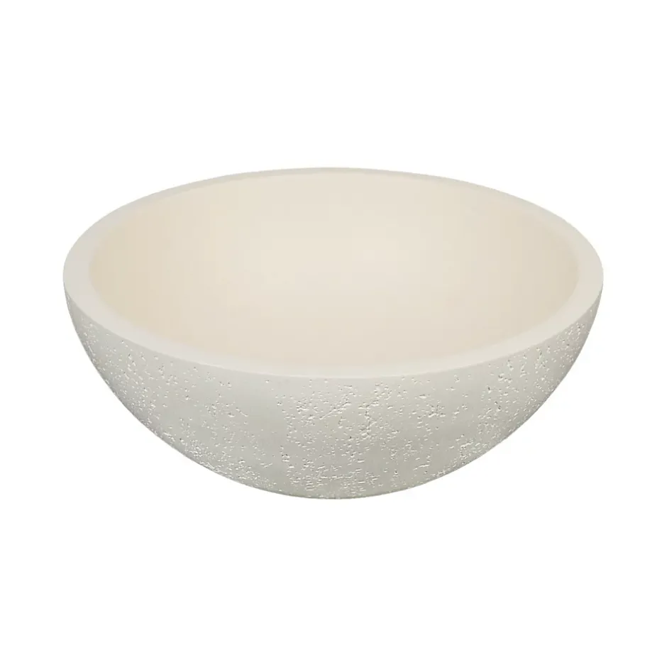 Homesight Vasque à poser ronde céramique beige Ø36 x H.14,5 cm Emmy