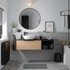 GoodHome Vasque à poser ronde en céramique blanche Ø41.5 cm Ondava
