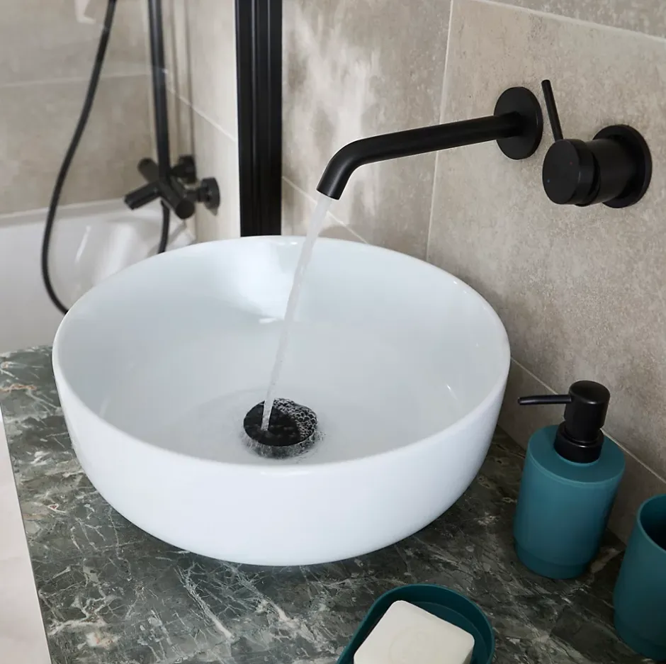 GoodHome Vasque à poser ronde en céramique blanche Ø41.5 cm Ondava