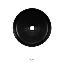 Dileci Vasque à poser ronde en céramique noir -* Lavabo