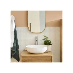 Mob-In Vasque à poser ronde en céramique blanche 42cm* Vasque À Poser