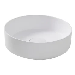 GoodHome Vasque à poser ronde en résine blanche Ø38 x H.12 cm Apanas* Vasque À Poser