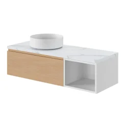 GoodHome Vasque à poser ronde en résine blanche Ø38 x H.12 cm Apanas* Vasque À Poser