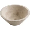 Casa Linéa Vasque à poser ronde en travertin l.40,6xH.15 cm, Manon
