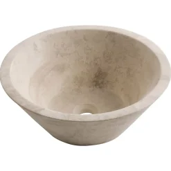 Casa Linéa Vasque à poser ronde en travertin l.40,6xH.15 cm, Manon