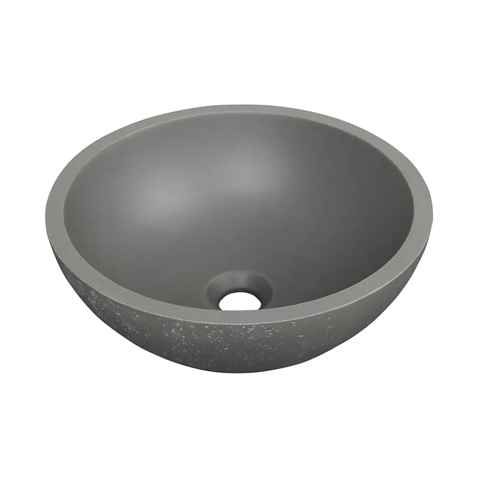 Homesight Vasque à poser ronde gris Ø36 x H.14,5 cm Emmy