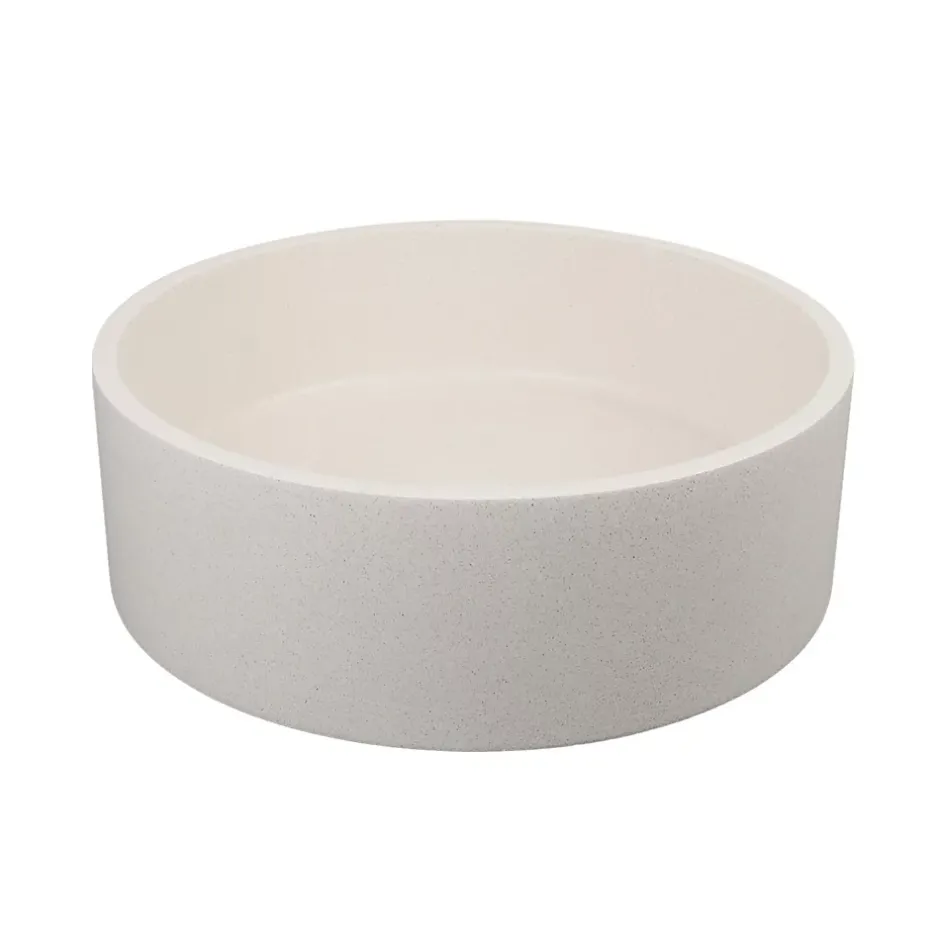 Homesight Vasque à poser ronde grès beige Ø36 x H.12 cm Swan