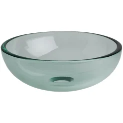 Planète Bain Vasque à poser ronde petit diamètre 31 cm en verre transparent