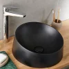 GoodHome Vasque à poser résine Allos Noir
