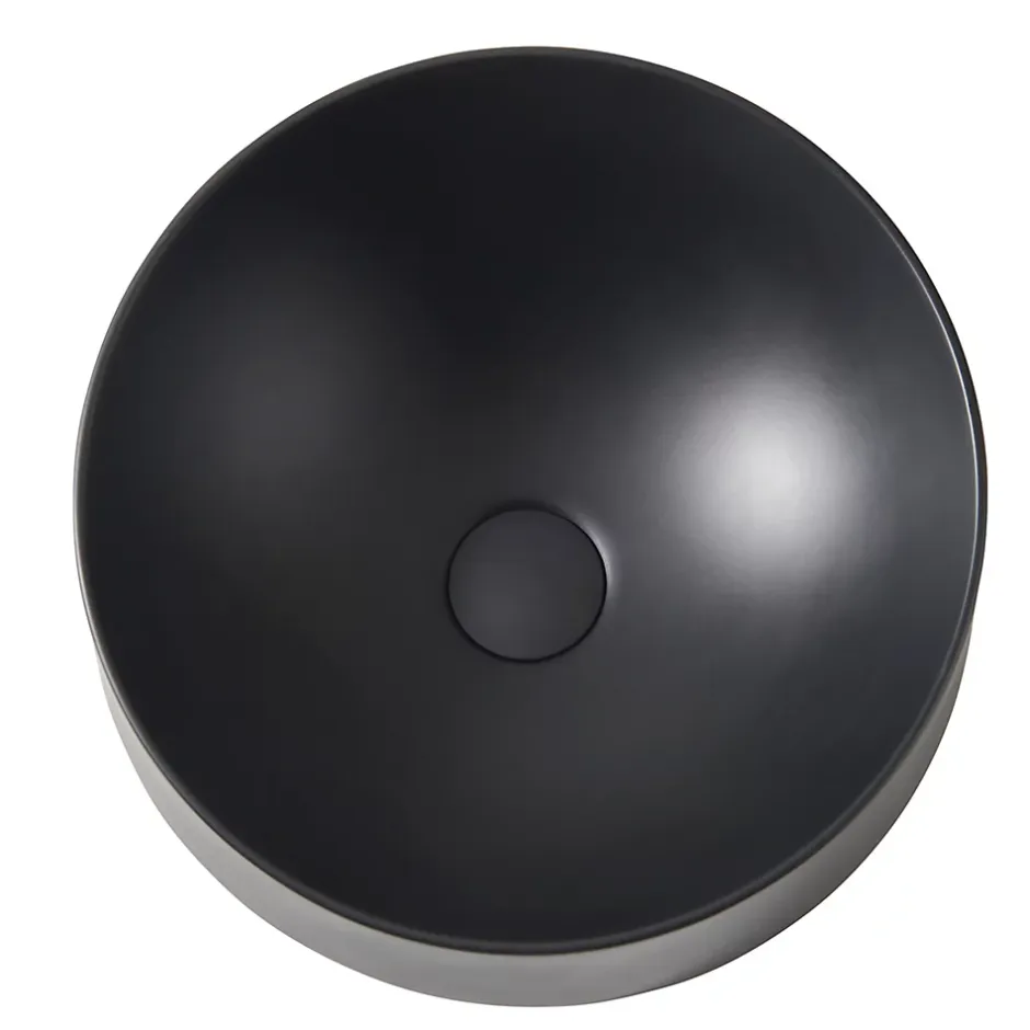 GoodHome Vasque à poser résine Allos Noir
