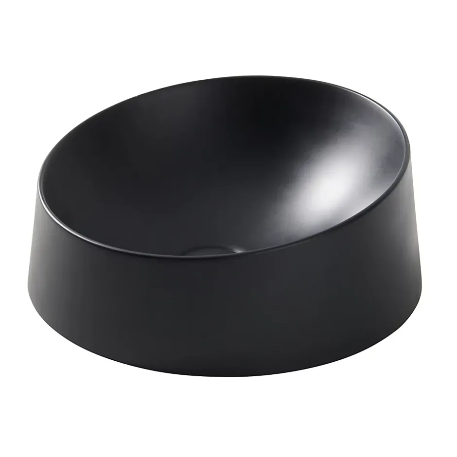 GoodHome Vasque à poser résine Allos Noir