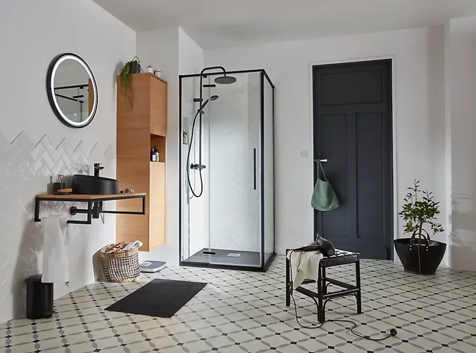 GoodHome Vasque à poser résine Allos Noir
