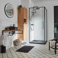 GoodHome Vasque à poser résine Allos Noir