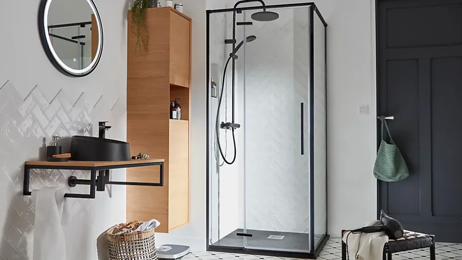 GoodHome Vasque à poser résine Allos Noir