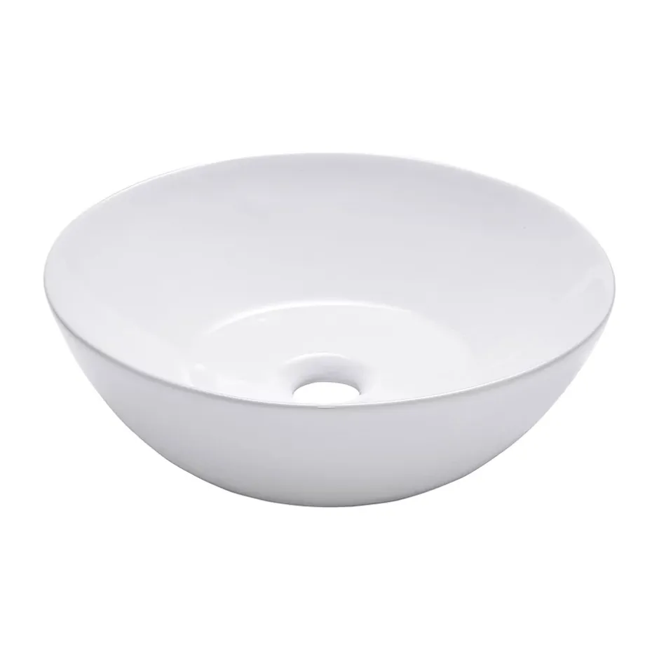 Schulte Vasque À Poser Beco - 38 X 13 Cm - Céramique - Lavabo Arrondi - Blanc
