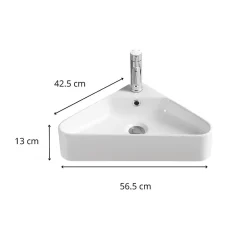 Mob-In Vasque à suspendre d'angle en céramique blanche 42,5cm