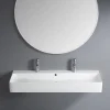 Homesight Vasque à suspendre rectangulaire céramique blanc Malaga