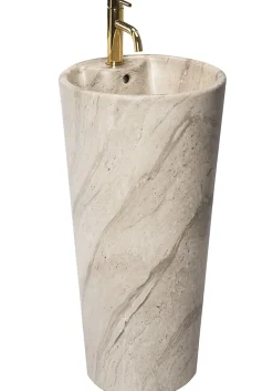 Rea Vasque Autoportante Blanka Natural Matt Beige Round* Lavabo
