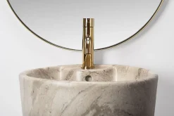 Rea Vasque Autoportante Blanka Natural Matt Beige Round* Lavabo