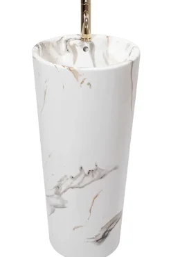 Rea Vasque Autoportante Blanka Marble White Round