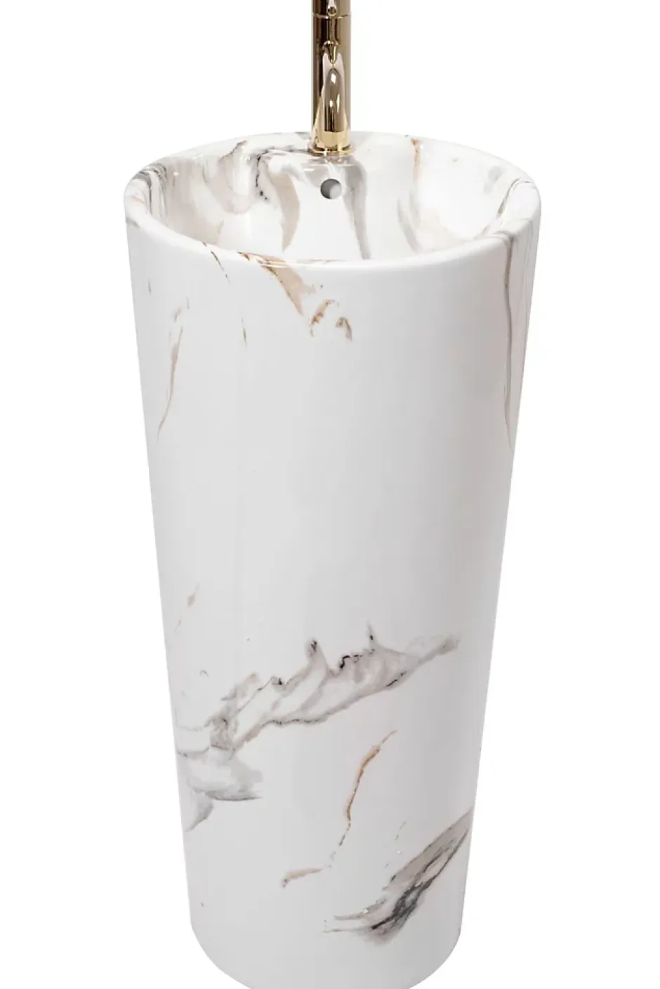 Rea Vasque Autoportante Blanka Marble White Round