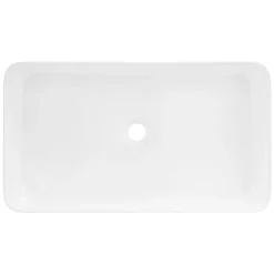 Ml-Design Vasque blanc rectangulaire en ceramique lavabo lave-mains a poser 680x380x120 mm