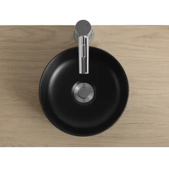 Homesight Vasque bol en céramique diamètre 26 x H.12 cm, noir,