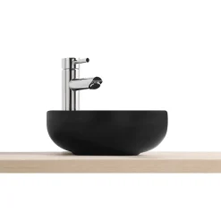 Homesight Vasque bol en céramique diamètre 26 x H.12 cm, noir,