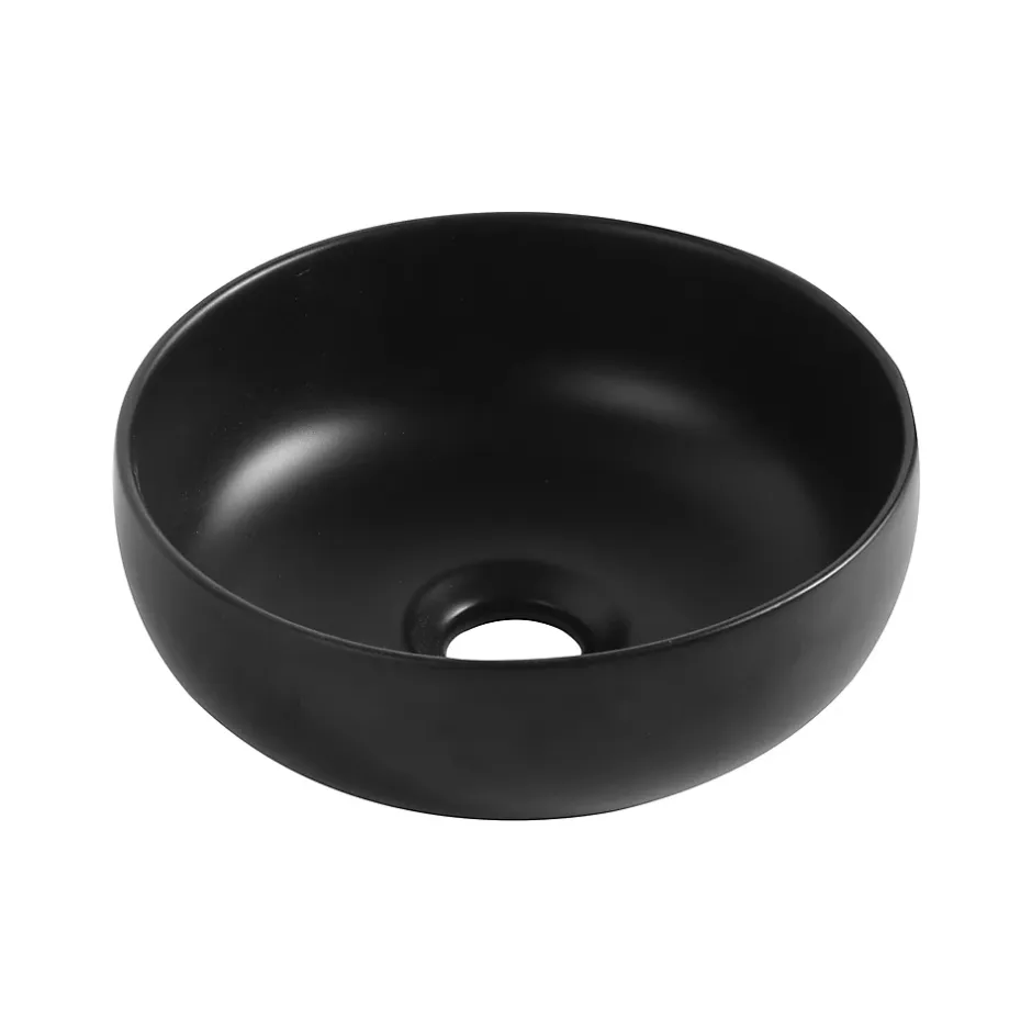 Homesight Vasque bol en céramique diamètre 26 x H.12 cm, noir,
