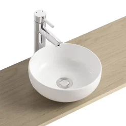 Homesight Vasque bol en céramique diamètre 26 x H.12 cm, blanc,* Vasque À Poser