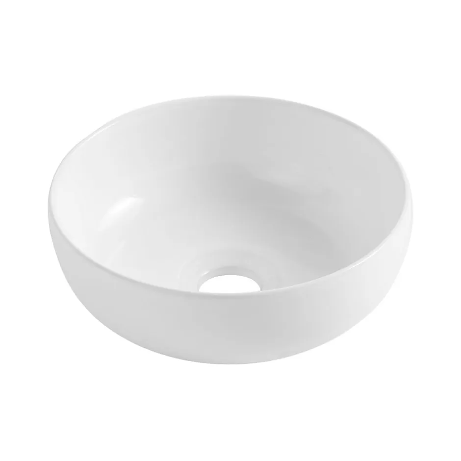 Homesight Vasque bol en céramique diamètre 26 x H.12 cm, blanc,* Vasque À Poser