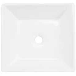 Ml-Design Vasque carré ceramique blanc lavabo a poser sur plan de toilette 410x410x120 mm* Vasque À Poser