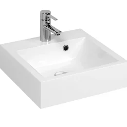 Cuisibane Vasque carrée à poser RESICUB 40 cm - blanc* Plan Vasque Lave-Mains