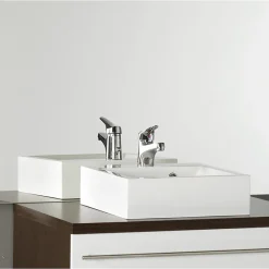 Cuisibane Vasque carrée à poser RESICUB 40 cm - blanc* Plan Vasque Lave-Mains