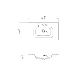 Bain-Bain Vasque céramique 80Cm KALI -* Plan Simple Vasque