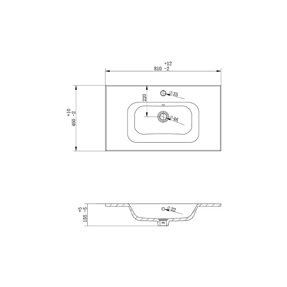 Bain-Bain Vasque céramique 80Cm KALI -* Plan Simple Vasque