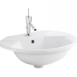 Sanindusa Vasque céramique traditionnelle a encastrer Jade blanc