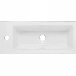Sanindusa Vasque céramique traditionnelle a encastrer par dessus rectangulaire Alicante 410 blanc* Vasque À Encastrer