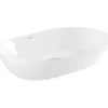 Sanindusa Vasque céramique traditionnelle ovale a poser sur plan 60x38 Sanlife blanc* Vasque À Encastrer